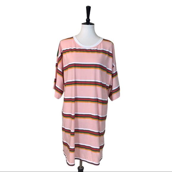 Missguided Dress NEW Oversize Stripe Tee T-shirt Casual Women's Medium - Picture 1 of 10